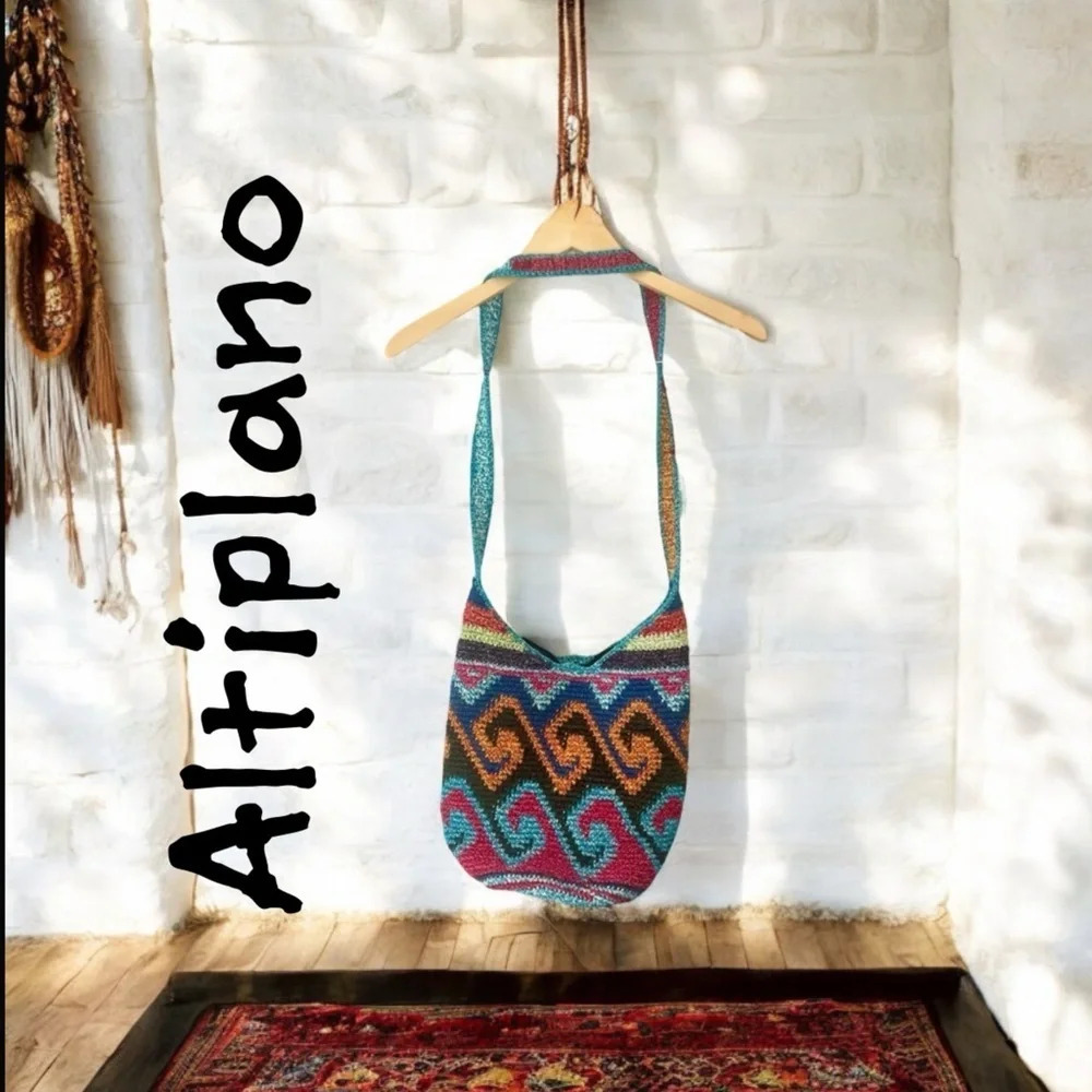 Altiplano Handwoven Colorful Cotton Wayuu-type Crossbody Handbag from Guatemala